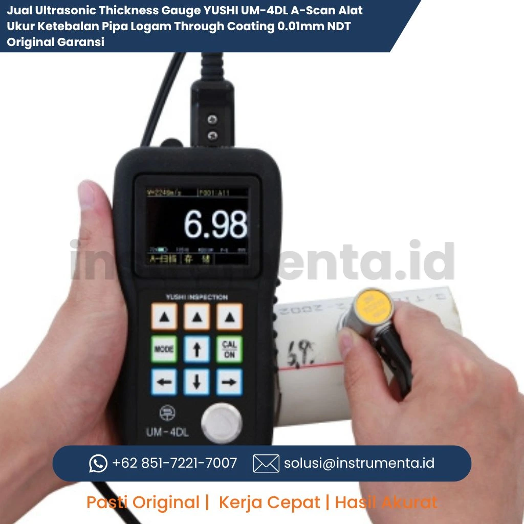 Jual Ultrasonic Thickness Gauge YUSHI UM-4DL A-Scan Alat Ukur Ketebalan Pipa Logam Through Coating 0.01mm NDT Original Garansi